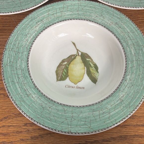Set of 4 WEDGWOOD Sarah’s Garden Salad Plates Green Queen’s Ware ENGLAND 8 1/4" - Picture 2 of 7